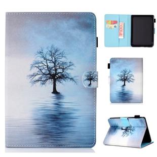 For Kindle Paperwhite 4 (2018) Painted Horizontal Flat Leather Case with Sleep Function & Card Slot & Buckle Anti-skid Strip & Bracket & Wallet(Tree in Water)