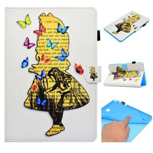 For Galaxy Tab A 8.0 (2015) T350 Painted Horizontal Flat Leather Case with Sleep Function & Card Slot & Buckle Anti-skid Strip & Bracket & Wallet(Girl)