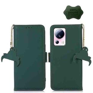 For Xiaomi 13 Lite / Civi 2 Genuine Leather Magnetic RFID Leather Phone Case(Green)
