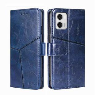 For Motorola Moto G73 5G Geometric Stitching Leather Phone Case(Blue)