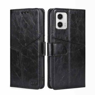 For Motorola Moto G73 5G Geometric Stitching Leather Phone Case(Black)