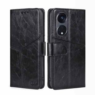 For OPPO Reno8 T 5G/A1 Pro 5G Geometric Stitching Leather Phone Case(Black)