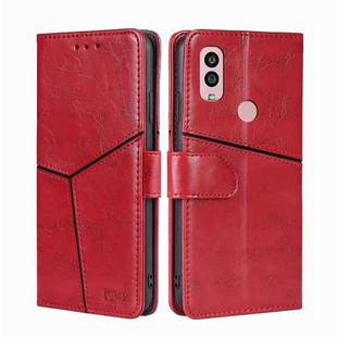 For Kyocera Android One S10 Geometric Stitching Leather Phone Case(Red)