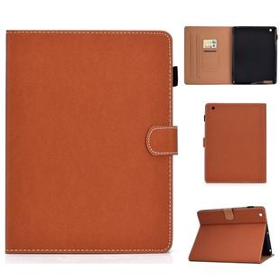 For iPad 4 / 3 / 2 Solid Color Tablet PC Universal Magnetic Horizontal Flip Leather Case with Card Slots & Holder(Brown)