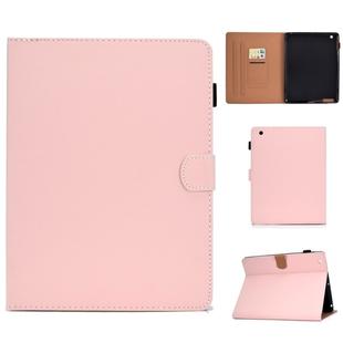 For iPad 4 / 3 / 2 Solid Color Tablet PC Universal Magnetic Horizontal Flip Leather Case with Card Slots & Holder(Pink)