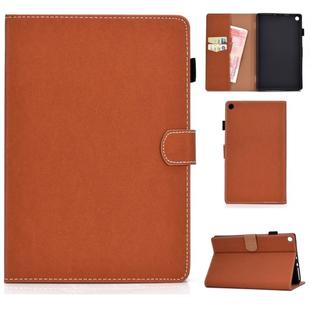 For Kindle Fire HD8 2016 / 2017 Solid Color Tablet PC Universal Magnetic Horizontal Flip Leather Case with Card Slots & Holder(Brown)