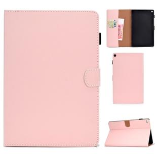 For Kindle Fire HD10 2015 / 2017 Solid Color Tablet PC Universal Magnetic Horizontal Flip Leather Case with Card Slots & Holder(Pink)