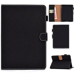 For Kindle Paperwhite 4 / 3 / 2 / 1 Solid Color Tablet PC Universal Magnetic Horizontal Flip Leather Case with Card Slots & Holder(Black)