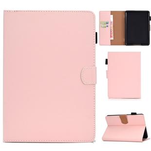 For Kindle Paperwhite 4 / 3 / 2 / 1 Solid Color Tablet PC Universal Magnetic Horizontal Flip Leather Case with Card Slots & Holder(Pink)