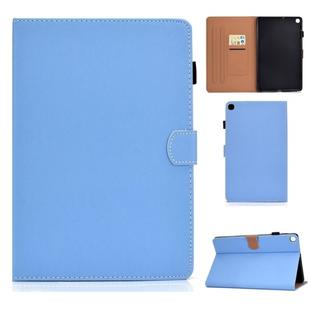 For Galaxy Tab A 10.1(2019) T510 Solid Color Tablet PC Universal Magnetic Horizontal Flip Leather Case with Card Slots & Holder(Blue)