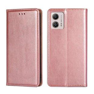 For Motorola Moto G53 5G/G13 4G/G23 4G Gloss Oil Solid Color Magnetic Leather Phone Case(Rose Gold)