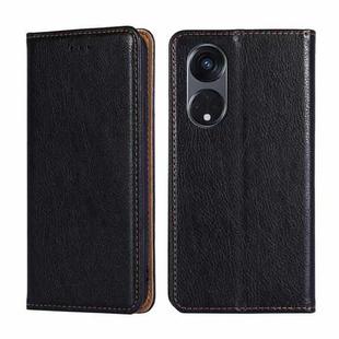 For OPPO Reno8 T 5G/A1 Pro 5G Gloss Oil Solid Color Magnetic Leather Phone Case(Black)