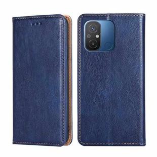 For Xiaomi Redmi 12C 4G Gloss Oil Solid Color Magnetic Leather Phone Case(Blue)