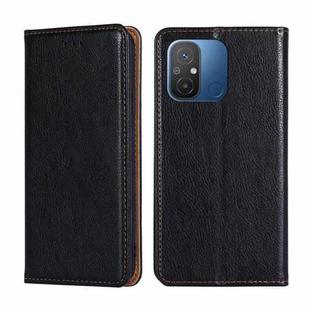 For Xiaomi Redmi 12C 4G Gloss Oil Solid Color Magnetic Leather Phone Case(Black)