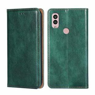 For Kyocera Android One S10 Gloss Oil Solid Color Magnetic Leather Phone Case(Green)