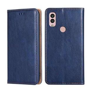 For Kyocera Android One S10 Gloss Oil Solid Color Magnetic Leather Phone Case(Blue)