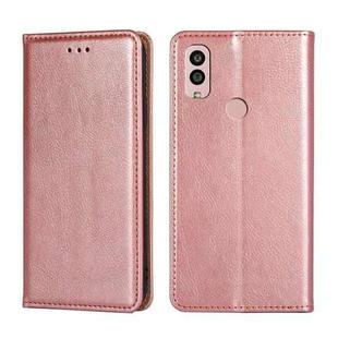 For Kyocera Android One S10 Gloss Oil Solid Color Magnetic Leather Phone Case(Rose Gold)