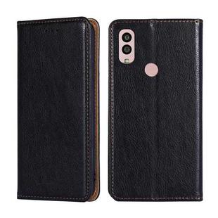 For Kyocera Android One S10 Gloss Oil Solid Color Magnetic Leather Phone Case(Black)