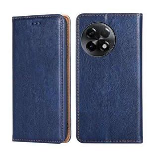 For OnePlus Ace 2/11R Gloss Oil Solid Color Magnetic Leather Phone Case(Blue)