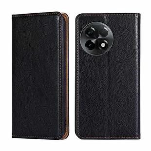 For OnePlus Ace 2/11R Gloss Oil Solid Color Magnetic Leather Phone Case(Black)