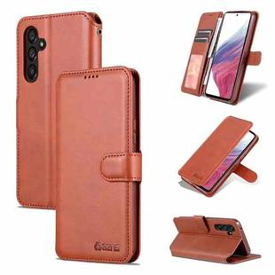 For Samsung Galaxy A54 5G AZNS Calf Texture Horizontal Flip Leather Phone Case(Brown)
