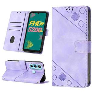 For Infinix Hot 11 Skin-feel Embossed Leather Phone Case(Light Purple)