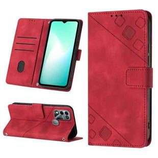 For Infinix Hot 11 Play / Hot 10 Play / Hot 9 Play Skin-feel Embossed Leather Phone Case(Red)