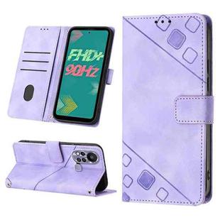 For Infinix Hot 11s Skin-feel Embossed Leather Phone Case(Light Purple)