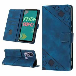 For Infinix Hot 11s Skin-feel Embossed Leather Phone Case(Blue)