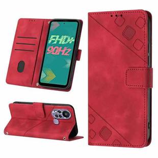 For Infinix Hot 11s Skin-feel Embossed Leather Phone Case(Red)