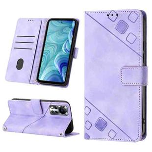 For Infinix Hot 11s NFC X6812B Skin-feel Embossed Leather Phone Case(Light Purple)