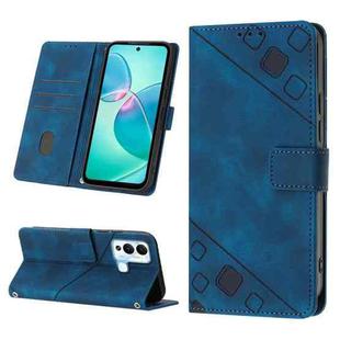 For Infinix Hot 12 Play / Hot 12 Play NFC Skin-feel Embossed Leather Phone Case(Blue)