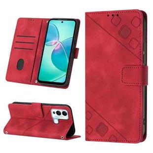 For Infinix Hot 12 Play / Hot 12 Play NFC Skin-feel Embossed Leather Phone Case(Red)
