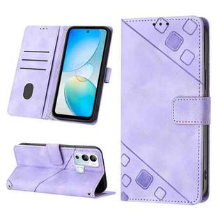 For Infinix Hot 12i X665 Skin-feel Embossed Leather Phone Case(Light Purple)