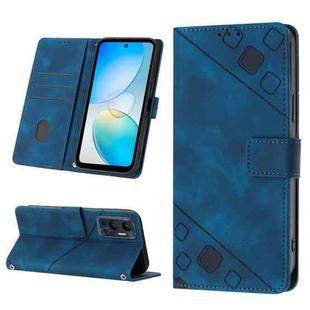 For Infinix Hot 12 X6817 Skin-feel Embossed Leather Phone Case(Blue)