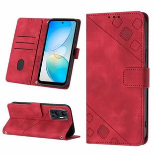 For Infinix Hot 12 X6817 Skin-feel Embossed Leather Phone Case(Red)