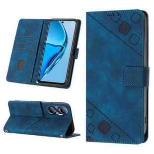 For Infinix Hot 20 4G X6826 Skin-feel Embossed Leather Phone Case(Blue)