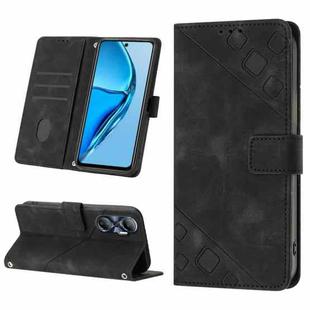 For Infinix Hot 20 4G X6826 Skin-feel Embossed Leather Phone Case(Black)