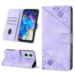 For Infinix Hot 20 5G X666 Skin-feel Embossed Leather Phone Case(Light Purple)