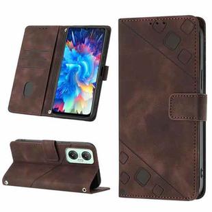 For Infinix Hot 20 5G X666 Skin-feel Embossed Leather Phone Case(Brown)