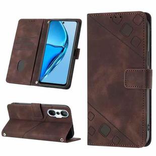 For Infinix Hot 20S / 20 Pro X6827 Skin-feel Embossed Leather Phone Case(Brown)