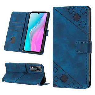 For Infinix Note 11 Skin-feel Embossed Leather Phone Case(Blue)