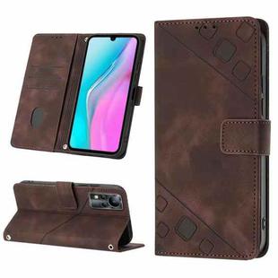 For Infinix Note 11 Skin-feel Embossed Leather Phone Case(Brown)
