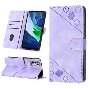 For Infinix Note 11i / Note 10 Skin-feel Embossed Leather Phone Case(Light Purple)