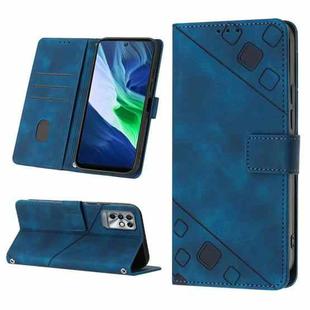 For Infinix Note 11i / Note 10 Skin-feel Embossed Leather Phone Case(Blue)