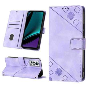 For Infinix Note 11s / Note 11 Pro Skin-feel Embossed Leather Phone Case(Light Purple)