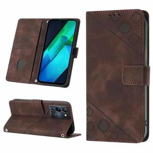 For Infinix Note 12 G96 Skin-feel Embossed Leather Phone Case(Brown)