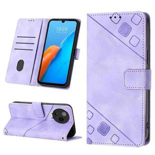 For Infinix Note 20 X676C Skin-feel Embossed Leather Phone Case(Light Purple)