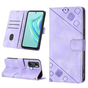 For Infinix Note 20i X665E Skin-feel Embossed Leather Phone Case(Light Purple)