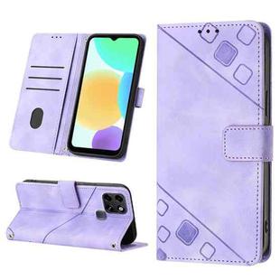 For Infinix Smart 6 Skin-feel Embossed Leather Phone Case(Light Purple)